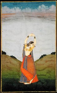 在。57.13 渴望情人的女人，约1780年（牛皮纸）。 作者 印度学校