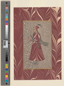 携带孔雀的女士，Bijapur，c.1660 作者 印度学校