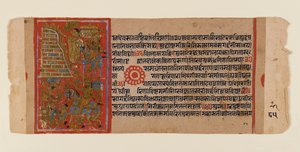 来自Kalakacharya-katha的分散耆那手稿的叶子，c.1450-1475（不透明的wc＆黄金在纸上） 作者 印度学校
