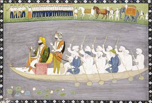 1840年左右，克什米尔瓦拉湖上的大君古拉·辛格（Maharaja Gulab Singh） 作者 印度学校