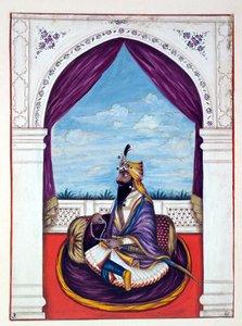 Maharajah Karak Singh，来自旁遮普王国，其统治者和酋长，第一卷，由一位身份不明的印度艺术家进行的27项水彩研究，第1840卷（wc） 作者 印度学校