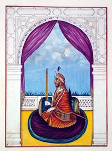 Maharajah Nao Nihal Singh，来自旁遮普王国，统治者和酋长，第一卷，由一位身份不明的印度艺术家进行的27次水彩研究，1840年（纸上写着） 作者 印度学校