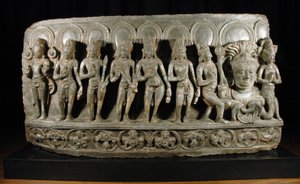 Navagraha，c.950-1000（石头）（细节874861） 作者 印度学校