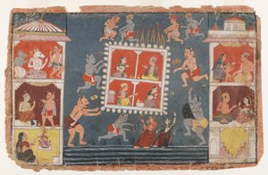 来自分散的Bhagavata Purana系列的页面，c.1610-1650（纸上不透明的wc） 作者 印度学校