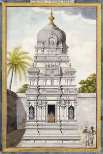 泰米尔纳德邦（Samilangam）斯里兰加姆（Jambukeshvara）神庙的一部分c。 1800（铅笔，钢笔，黑色墨水，带普通纸的w - c） 作者 印度学校