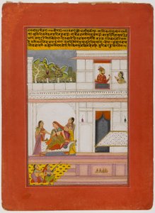 Patamanjari Ragini，页面来自分散的Ragamala系列，18世纪初（不透明的wc和黄金在纸上） 作者 印度学校