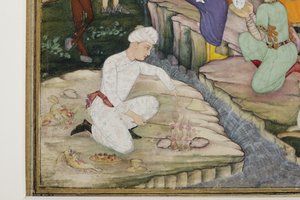 在捕猎过程中野餐，细节，c.1615（纸上不透明的wc） 作者 印度学校
