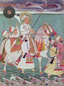 焦特布尔的Maharajah Ajit Singh的肖像（1678-1724） 作者 印度学校