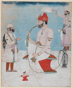 Kangra的Raja Sansar Chand的肖像，第1800-10页（不透明的wc＆黄金在纸上） 作者 印度学校
