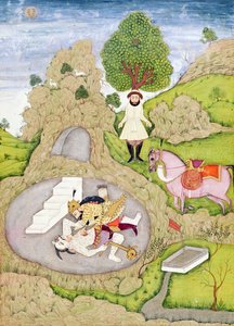 Rustam杀死白色恶魔，来自&39;Shahnama&39;（国王之书），由Abu&39;l-Qasim Manur Firdawsi（c.934-c.1020），来自大型Clive专辑 作者 印度学校