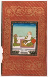 Shahzadeh Azam和Shahzadeh Bidarbakht，1875-1900（不透明wc＆黄金在纸上） 作者 印度学校