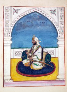 来自旁遮普王国的Sirdar Shamshir Singh，其统治者和酋长，第一卷，由一位身份不明的印度艺术家进行的27次水彩研究，1840年（纸上写着） 作者 印度学校