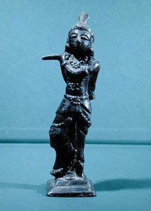 克里希纳-戈帕拉雕像（铅）。 作者 印度学校