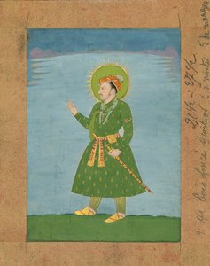 第四届莫卧儿皇帝贾汉吉尔（r。1605-1627），c。 17世纪初的微型绘画（棕色纸上的墨水和颜料） 作者 印度学校