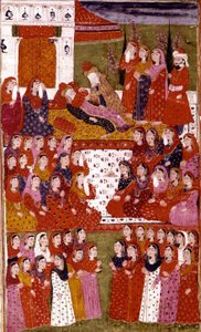 Abu Bakr的死亡，来自Hamla-i-Haydari的插图，作者：Mirza Muhammad Rafi Bazil，1808 作者 印度学校