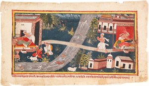 婴儿换了，1600-25（纸上不透明） 作者 印度学校