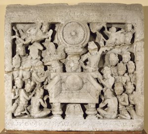 崇拜佛教符号，Amaravati（石灰石） 作者 印度学校