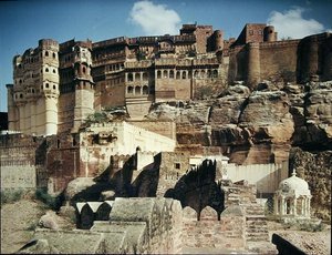 Mehrangarh堡垒的看法，建于1459年 作者 印度学校