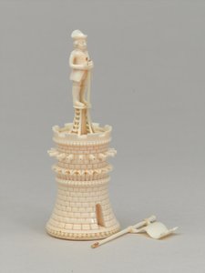 白鸦，棋子，印度，约1820年 作者 印度学校