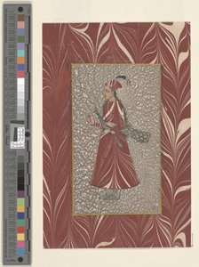 手持孔雀的女人，比贾普尔，约1660年（纸上水墨画 作者 印度学校