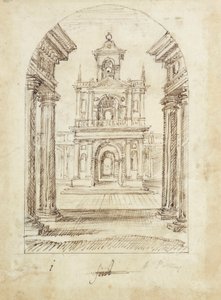 A palace (pen & ink on paper) 作者 伊尼戈·琼斯（Inigo Jones）