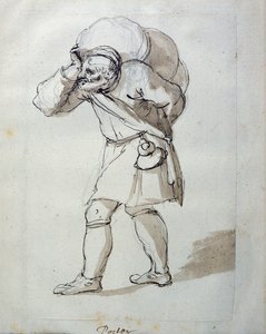 满载而归的搬运工（纸上笔墨）。 作者 伊尼戈·琼斯（Inigo Jones）