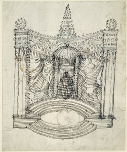 A throne (pen & ink on paper) 作者 伊尼戈·琼斯（Inigo Jones）