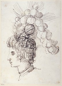 贝安娜，海的女王，约1609年（纸上笔墨）。 作者 伊尼戈·琼斯（Inigo Jones）