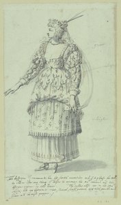Chloris：Henrietta Maria 的最终草图，约 1631 年（纸上笔墨） 作者 伊尼戈·琼斯（Inigo Jones）
