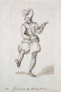 带烤架和鞋拔的男人（纸上笔墨） 作者 伊尼戈·琼斯（Inigo Jones）