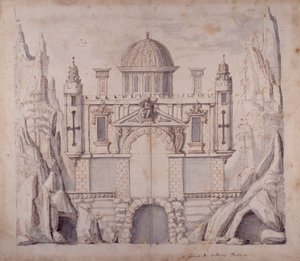 奥伯伦宫，约 1611 年（纸本笔墨） 作者 伊尼戈·琼斯（Inigo Jones）