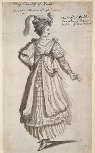 泽诺比亚女王，约1609年（纸上笔墨）。 作者 伊尼戈·琼斯（Inigo Jones）