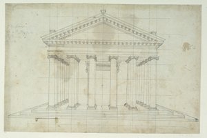 The Second Temple of Diana, c.1635 (pen & ink on paper) 作者 伊尼戈·琼斯（Inigo Jones）