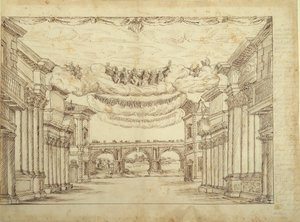 大城市的郊区》，约1639年（纸上笔墨）。 作者 伊尼戈·琼斯（Inigo Jones）