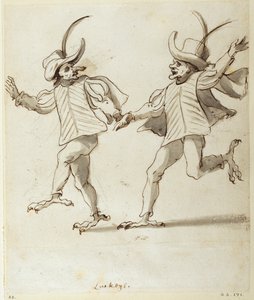 两个莱克人（纸上钢笔和墨水 作者 伊尼戈·琼斯（Inigo Jones）