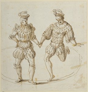 威尔士舞者（纸上钢笔和墨水）。 作者 伊尼戈·琼斯（Inigo Jones）
