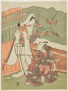 演员二代岚三五郎饰演源赖朝，二代濑川菊之城饰演《伊豆棉絮守护姻菊》（《妙藤菊伊豆之木泽瓦》）中的雪女。 作者 一物斋文长