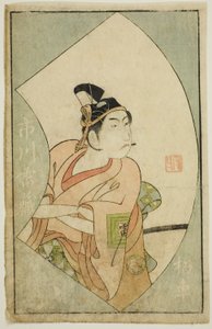 演员市川雷藏二世，选自 "舞台粉丝画册（Ehon butai ogi）"