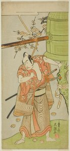 1771 年 11 月在中村剧场演出的《国之花小野之五云寺》中饰演吉峰宗忠的演员市川耀造二世 作者 一物斋文长