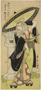 1770 年 6 月 5 日起在中村剧场演出的话剧《忠孝典范》中饰演菊地兵库成景的演员松本小四郎三世 作者 一物斋文长