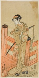 1770 年 6 月在中村剧场（？）演出的《浪花之女相扑》（？ 作者 一物斋文长