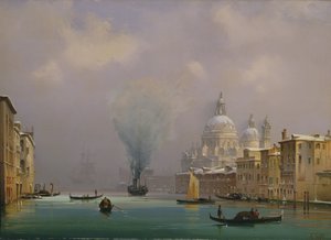 雪下的威尼斯，c.1840