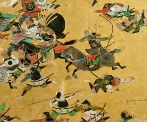 描绘 1615 年大阪城陷落的古董武士屏风--2005 年在大阪国际展览中心展出（照片） 作者 艾拉·布洛克