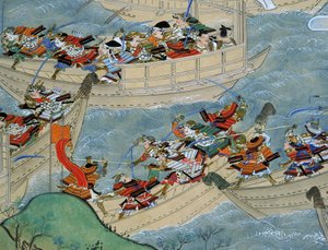 平家与源氏交战的丹之浦战役卷轴，2005 年（照片） 作者 艾拉·布洛克