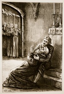 来自The Trias Thaumaturga的圣哥伦巴之死，或爱尔兰的三个神奇工作圣徒，Mary Cusack（1829-99）出版于1890年代