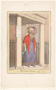 Spotprent op Sir Matthew Wood，1820 年
伍德母亲，受欢迎的老鸨--！(物体上的标题） 作者 乔治·汉弗莱