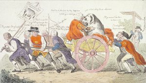 史密斯菲尔德公司的养猪之旅，或议员们的猪展，1790年。 作者 艾萨克·克鲁克申克