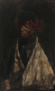 受伤的 KNIL 士兵肖像
基尼斯-波普（KNIL-militair Kees Pop）的遗像 作者 Isaac Israels（艺术家签名）