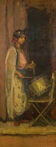 埃及鼓手女孩（布面油画） 作者 以撒以色列