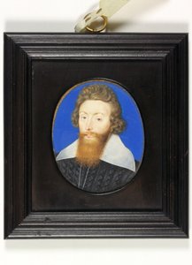 英国海军中将理查德·利夫森爵士 (Leveson)（牛皮纸水彩） 作者 艾萨克·奥利弗（Isaac Oliver）